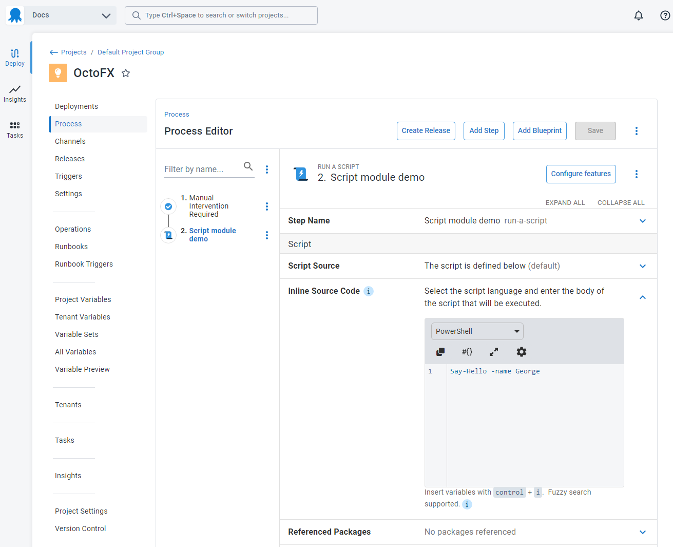 Script Modules Deployment Step
