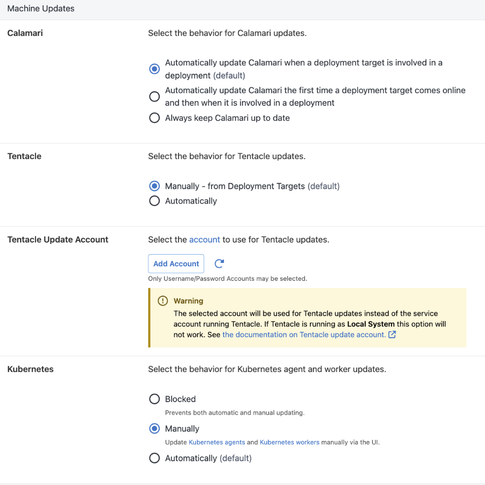 Machine Policies - Machine Updates